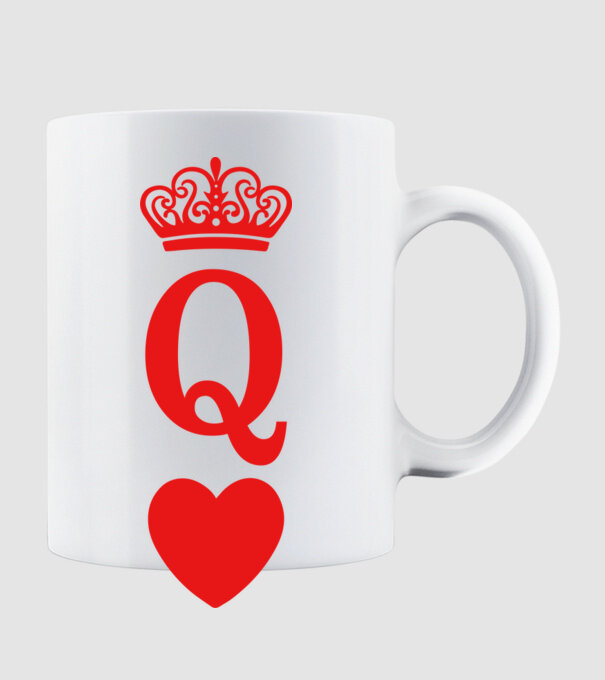 Queen model alb pe tricou