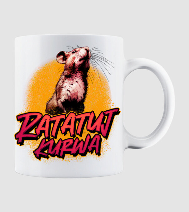 Ratatuj kurwa model alb pe tricou