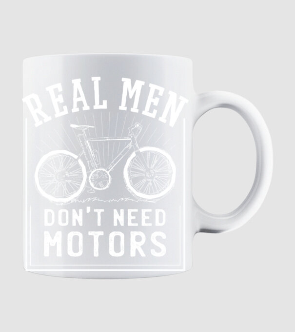 real man dont need motors model alb pe tricou