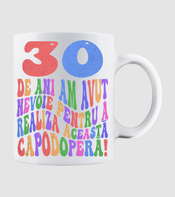 Realiza această capodoperă 30 model alb pe tricou