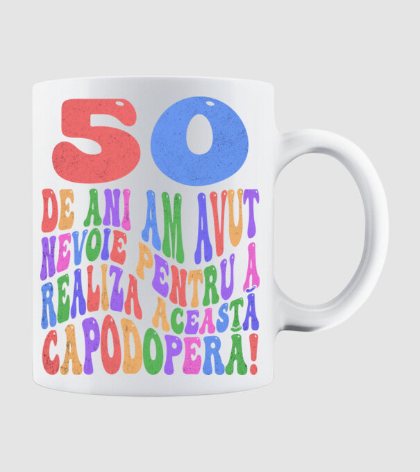 Realiza această capodoperă 50 model alb pe tricou