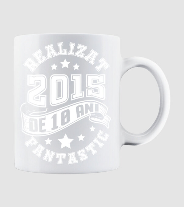 Realizat de fantastic - 2015 model alb pe tricou