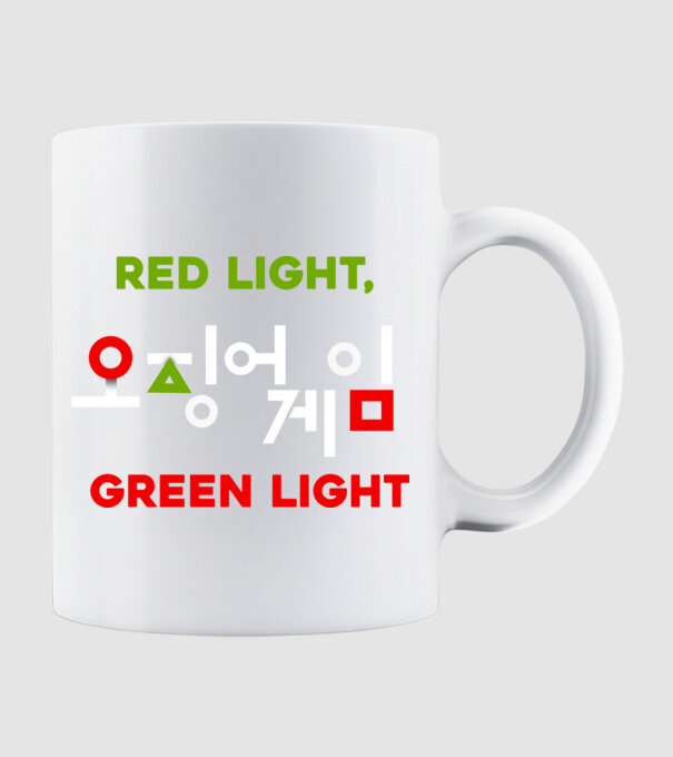 red light green light model alb pe tricou