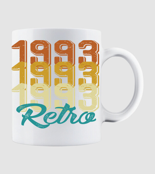 Retro 1993 model alb pe tricou