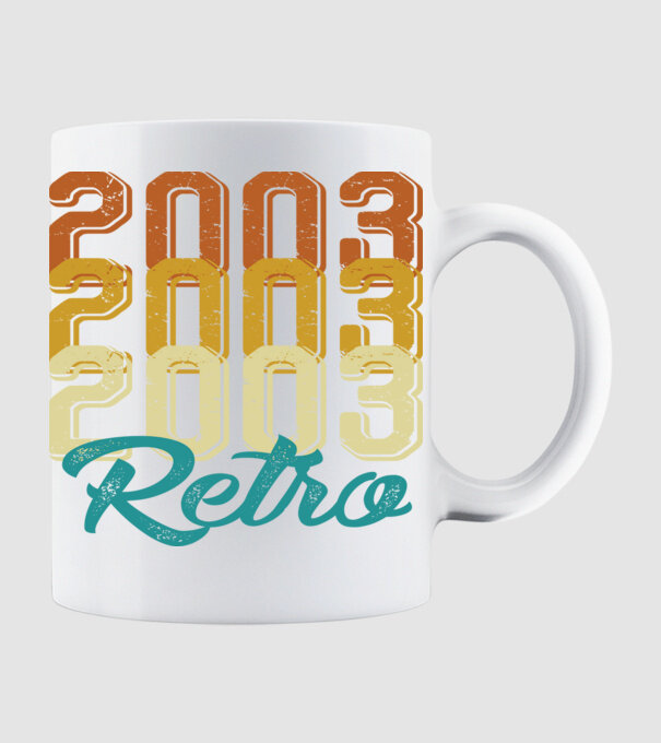 Retro 2003 model alb pe tricou