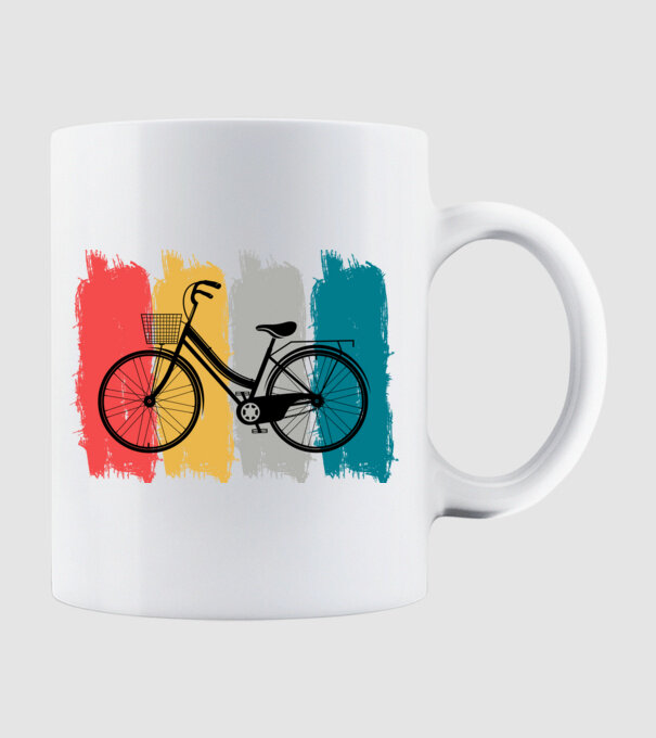 Retro city bike model alb pe tricou