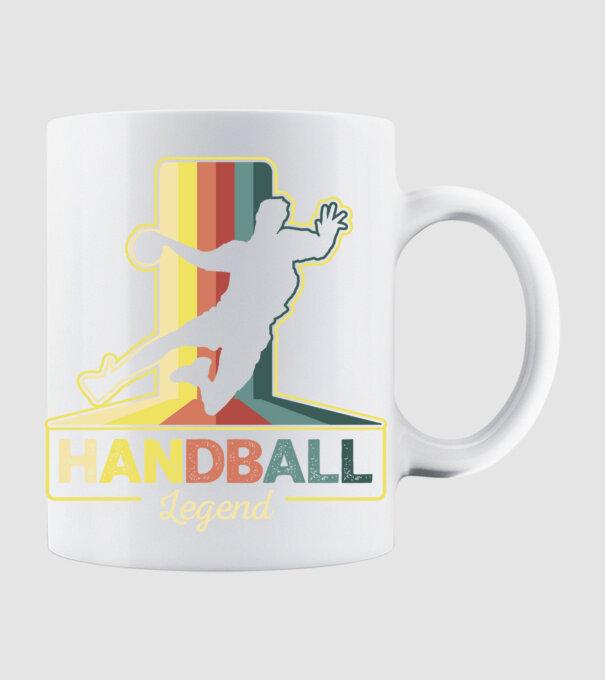 Retro Handball legend model alb pe tricou