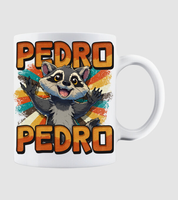 Retro Pedro model alb pe tricou