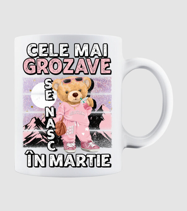 RETRO teddy fetişcană MARTIE model alb pe tricou