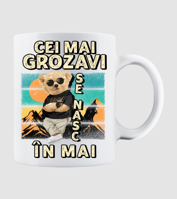 RETRO teddy MAI model alb pe tricou