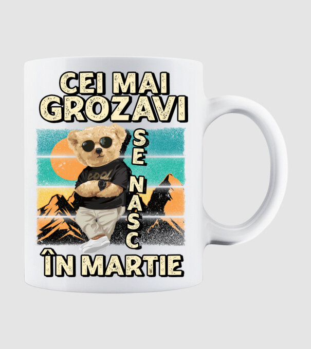 RETRO teddy MARTIE model alb pe tricou
