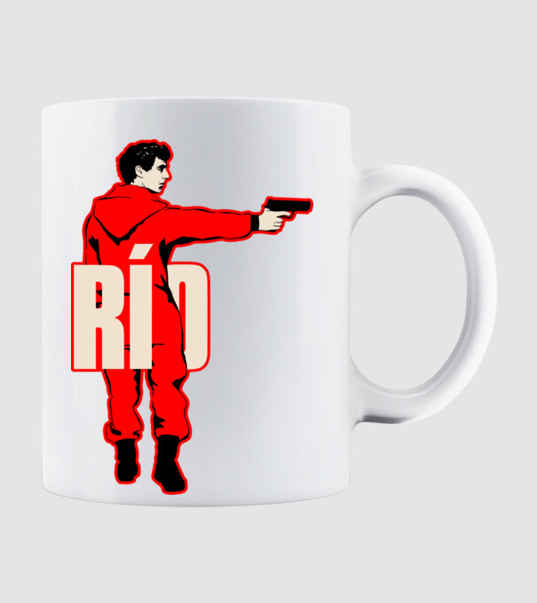 rio la casa de papel model alb pe tricou