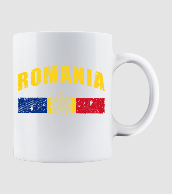 Romania coat of arms model alb pe tricou