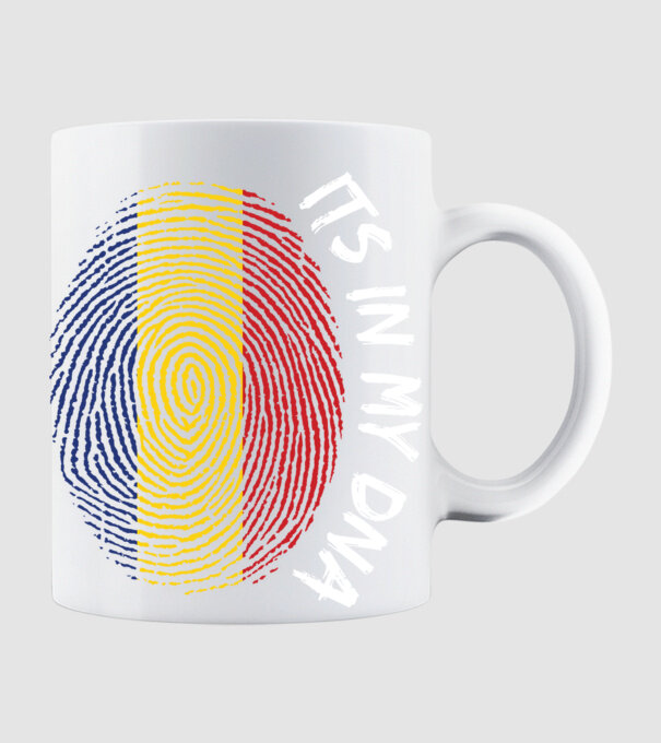 România fingerprint model alb pe tricou