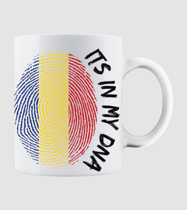 România fingerprint model alb pe tricou