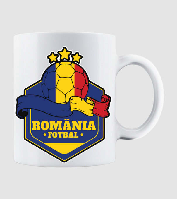 România Fotbal model alb pe tricou