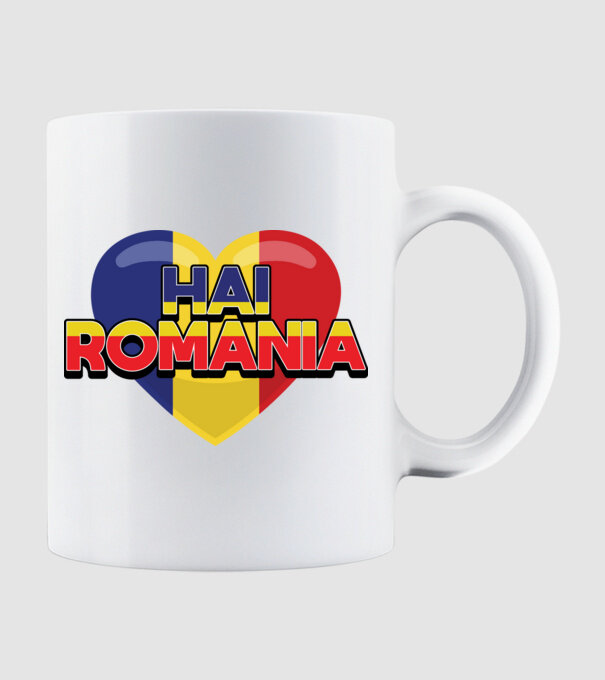 Romania heart model alb pe tricou