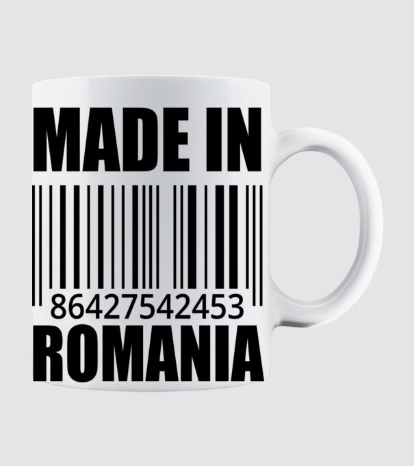 România made in model alb pe tricou