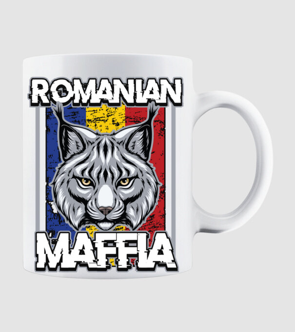 România maffia model alb pe tricou