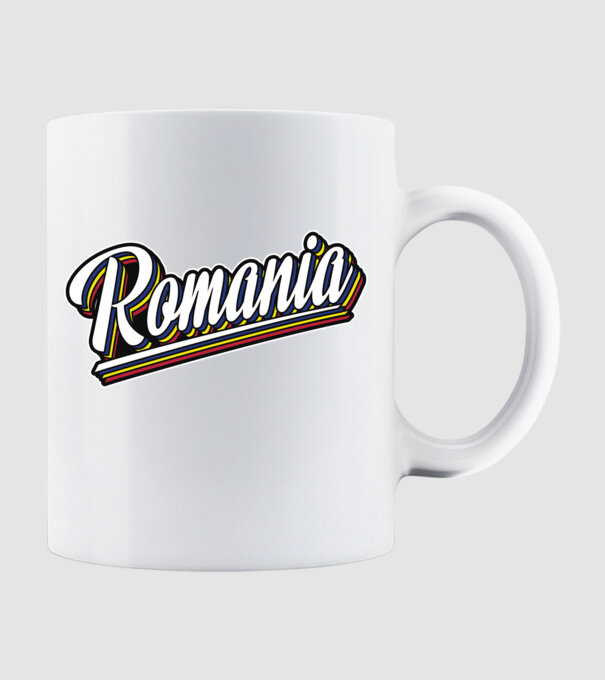 România retro model alb pe tricou