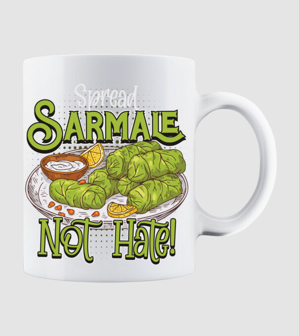 România Sarmale model alb pe tricou