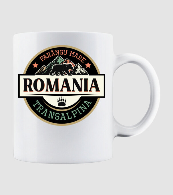 România transalpina model alb pe tricou