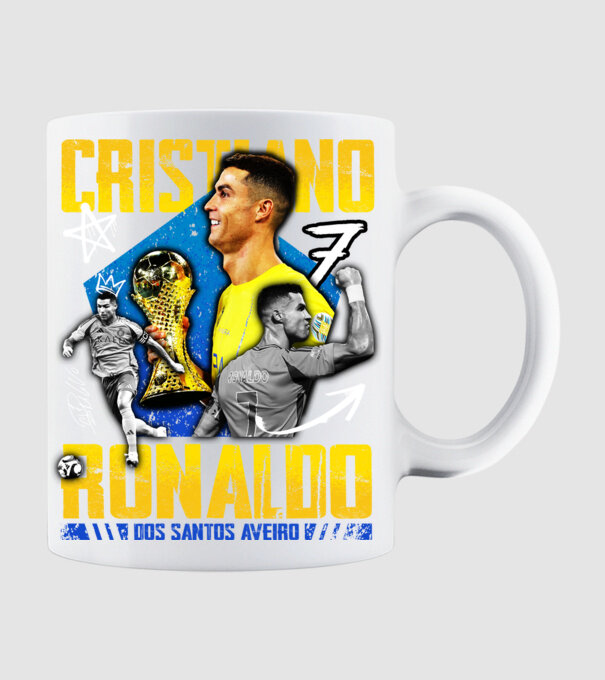 Ronaldo tribute model alb pe tricou