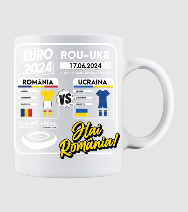 ROU-UKR euro 2024 calendar model alb pe tricou