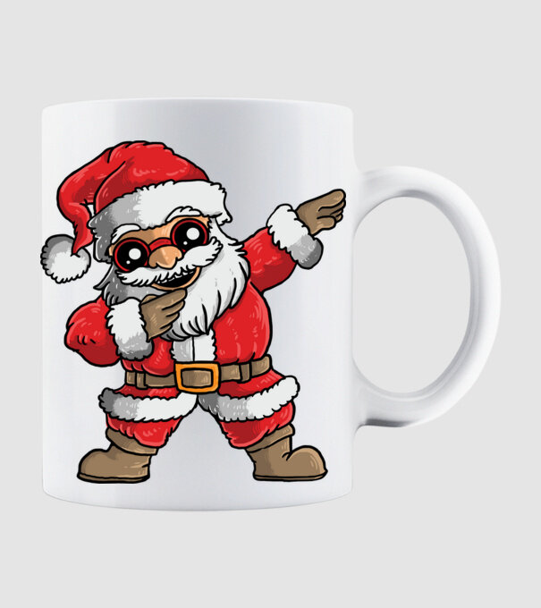 Santa dab model alb pe tricou