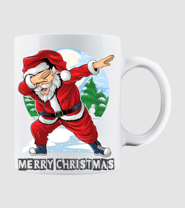 Santa merry christmas model alb pe tricou