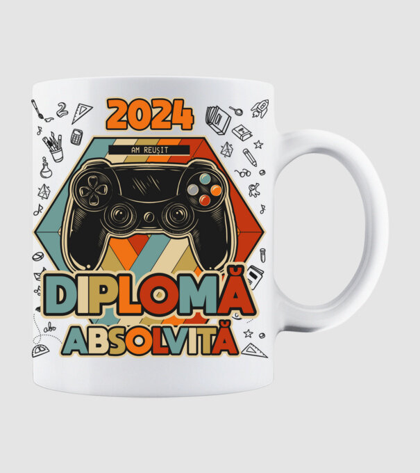 școala generală diplomă model alb pe tricou