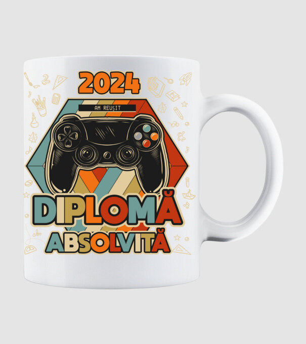 școala generală diplomă model alb pe tricou