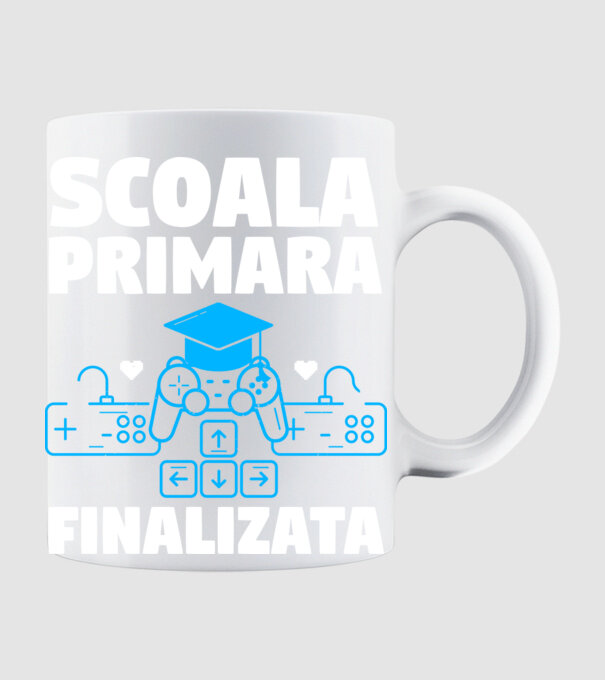 Scoala Primara Finalizata model alb pe tricou