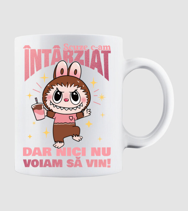 Scuze c-am întârziat model alb pe tricou