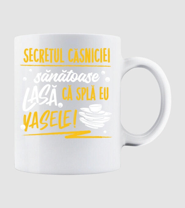 Secretul căsniciei sănătoase model alb pe tricou