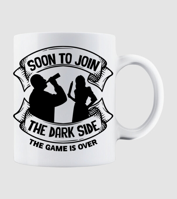 Soon join the dark side model alb pe tricou