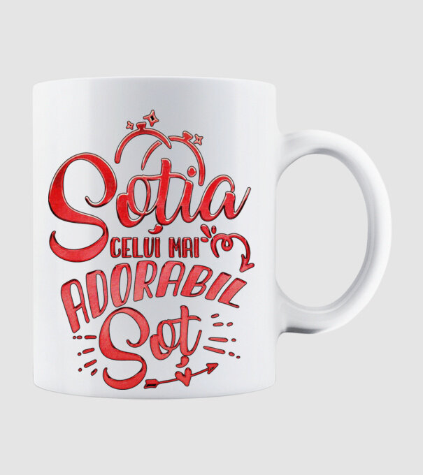 Soția celui mai adorabil soț model alb pe tricou