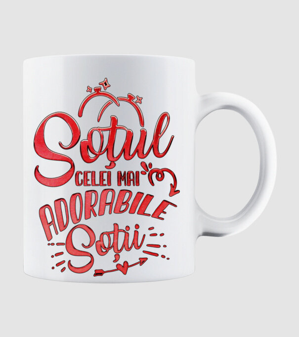 Soțul celei mai adorabile soții model alb pe tricou