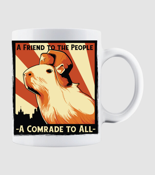 Soviet Capybara model alb pe tricou