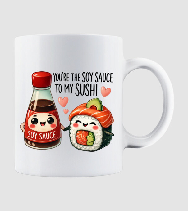 Soy Sauce to my Sushi model alb pe tricou