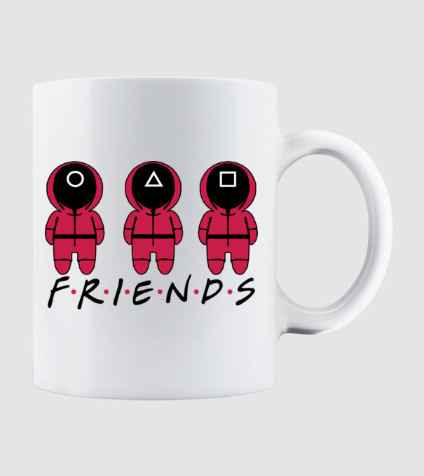 squid game friends model alb pe tricou