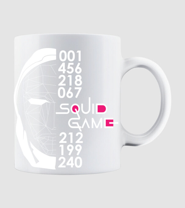 squid game numbers model alb pe tricou