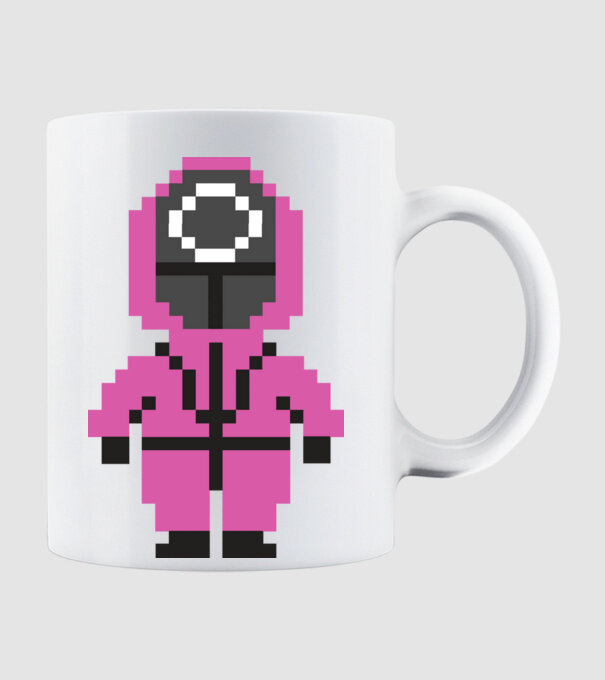squid game pixel model alb pe tricou