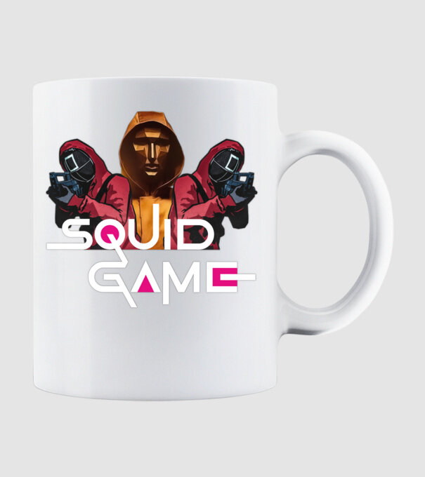 squid game poster model alb pe tricou