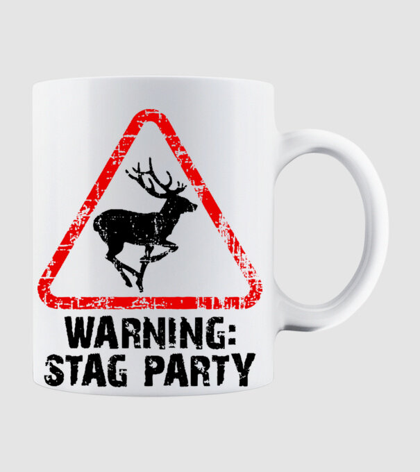 Stag Party model alb pe tricou