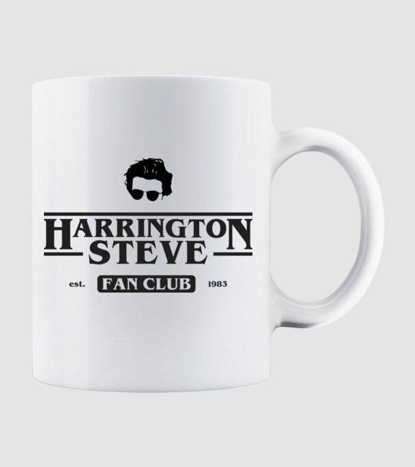 steve harrington fan club model alb pe tricou
