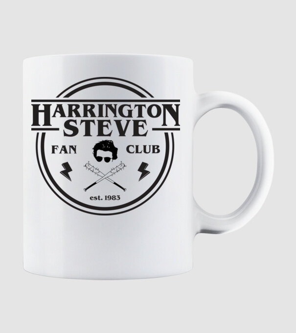 steve harrington fan club est 1983 model alb pe tricou