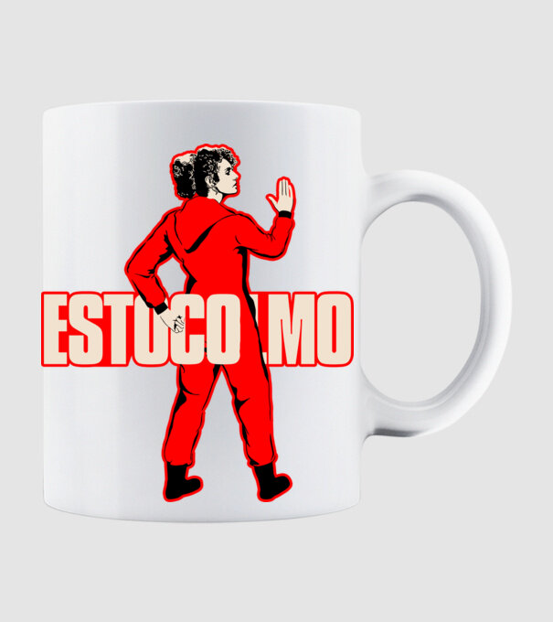 stockholm la casa de papel model alb pe tricou