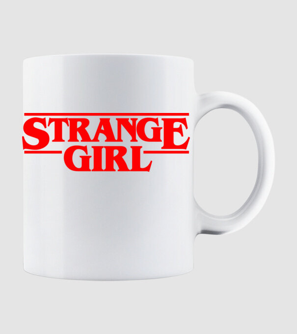 strange girl model alb pe tricou
