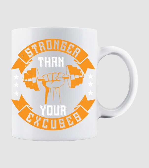 stronger than your excuses model alb pe tricou